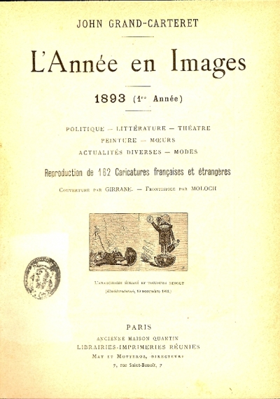 Cover  L'année en images : 1893 : 1er année : politique, littérature, théatre, peinture ...