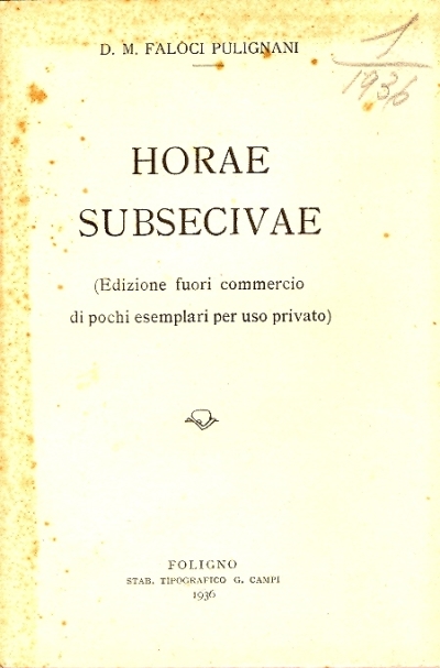 Cover  Horae subsecivae