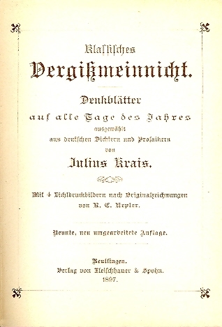 Cover  Klassisches vergissmeinnicht