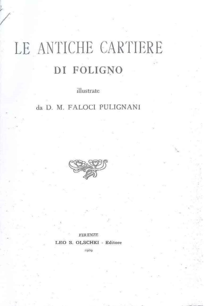 Cover  Le antiche cartiere di Foligno