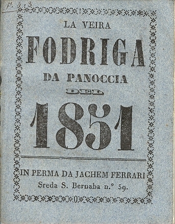 Cover  La veira fodriga da panoccia del ...