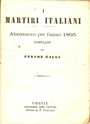Cover  I martiri italiani : almanacco per l'anno ...