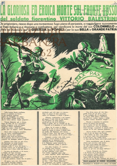 Cover  La gloriosa ed eroica morte sul fronte russo del soldato fiorentino Vittorio Balestrini 