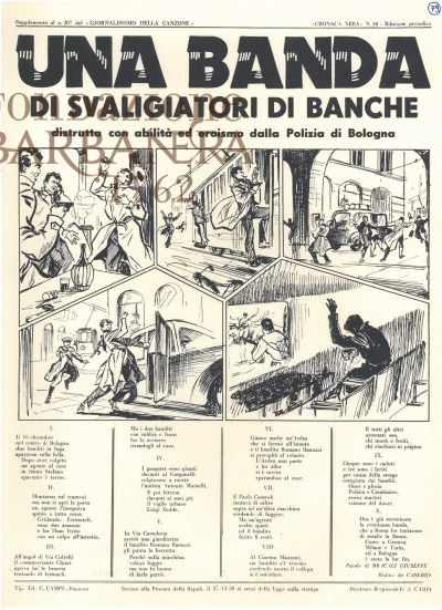 Cover  Una banda di svaligiatori di banche distrutta con abilità ed eroismo dalla polizia di Bologna
