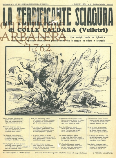 Cover  La terrificante sciagura di Colle Caldara (Velletri)