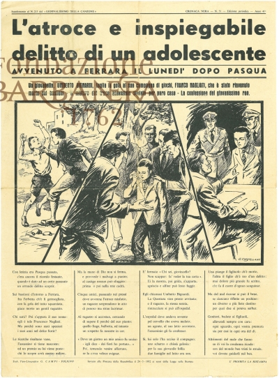 Cover  L'atroce e inspiegabile delitto di un adolescente : avvenuto a Ferrara il lunedì dopo Pasqua