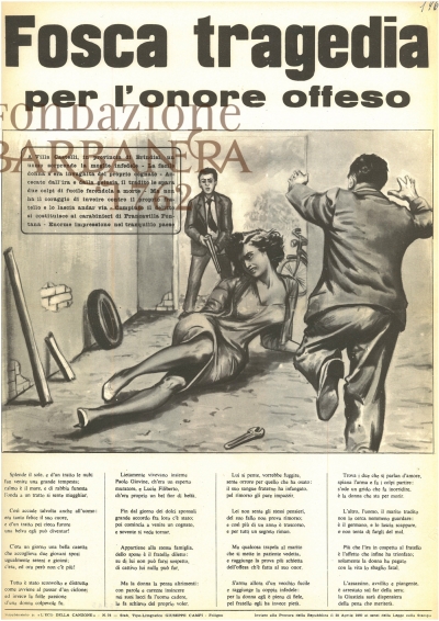 Cover  Fosca tragedia per l'onore offeso