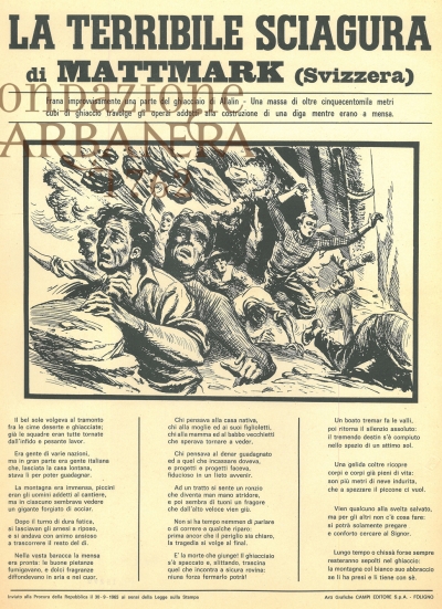 Cover  La terribile sciagura di Mattmark (Svizzera)