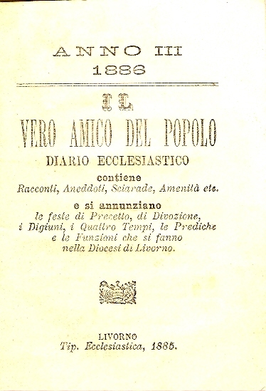 Cover  Il vero amico del popolo : diario ecclesiastico
