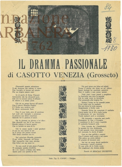 Cover  Il dramma passionale di Casotto Venezia (Grosseto) 