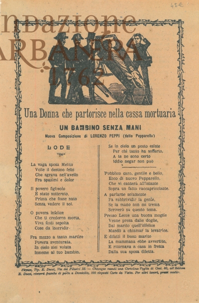 Cover  Una donna che partorisce nella cassa mortuaria un bambino senza mani 