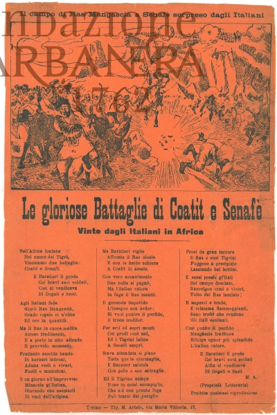 Cover  Le gloriose battaglie di Coatit e Senafè vinte dagli italiani in Africa