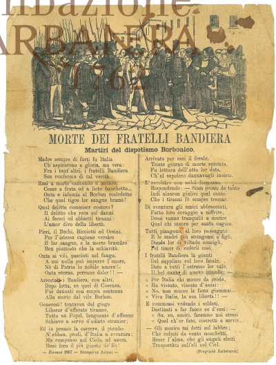 Cover  Morte dei fratelli Bandiera : martiri del dispotismo borbonico