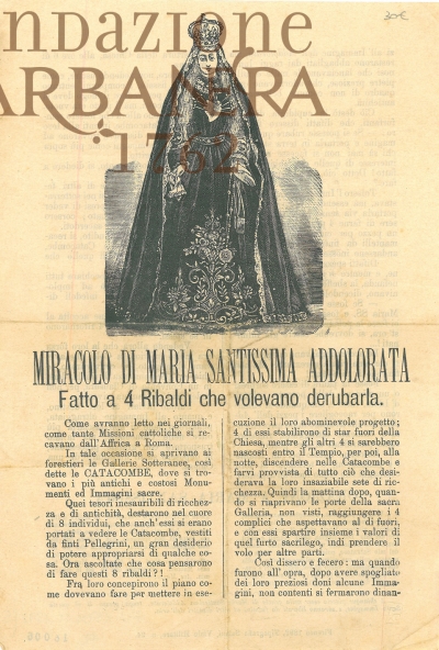 Cover  Miracolo di Maria Santissima addolorata fatto a 4 ribaldi che volevano derubarla