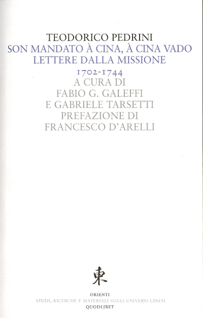Cover  Son mandato à Cina, à Cina vado : Lettere dalla missione, 1702-1744