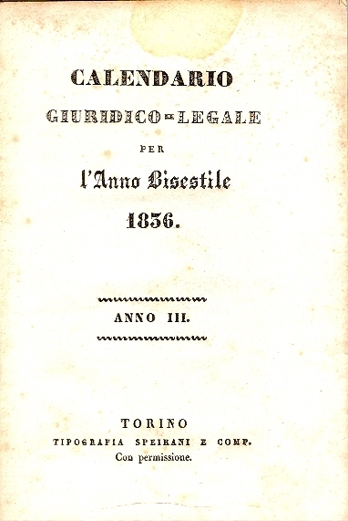 Cover  Calendario giuridico-legale per l'anno ...