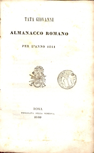 Cover  Almanacco romano per l'anno ...