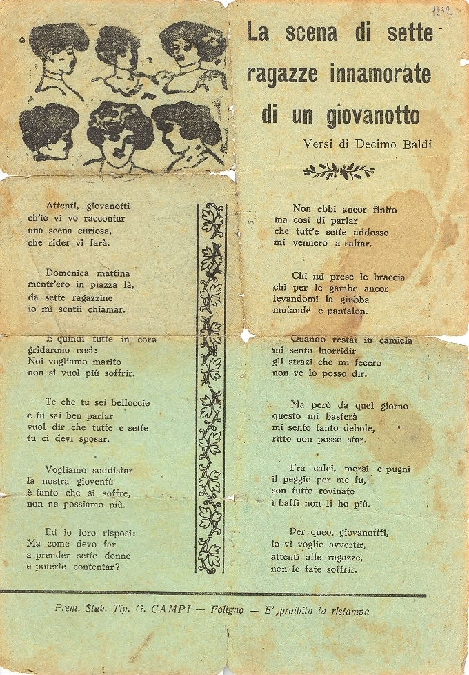 Cover  La scena di sette ragazze innamorate di un giovanotto