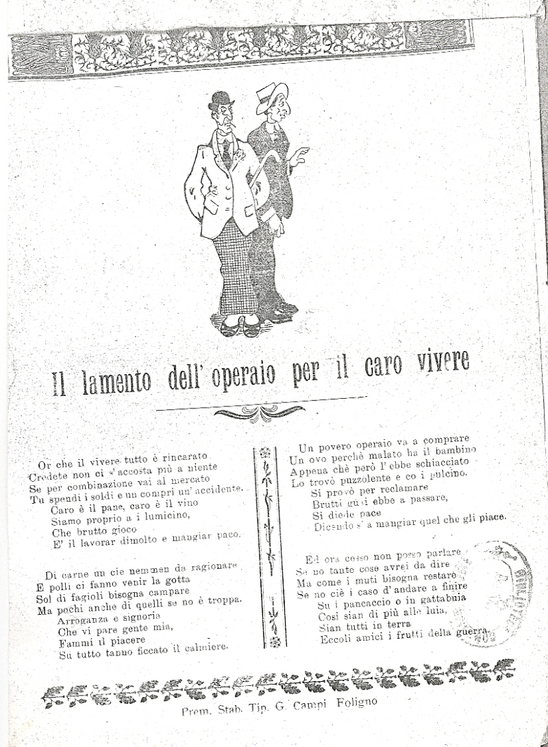 Cover  Il lamento dell'operaio per il caro vivere