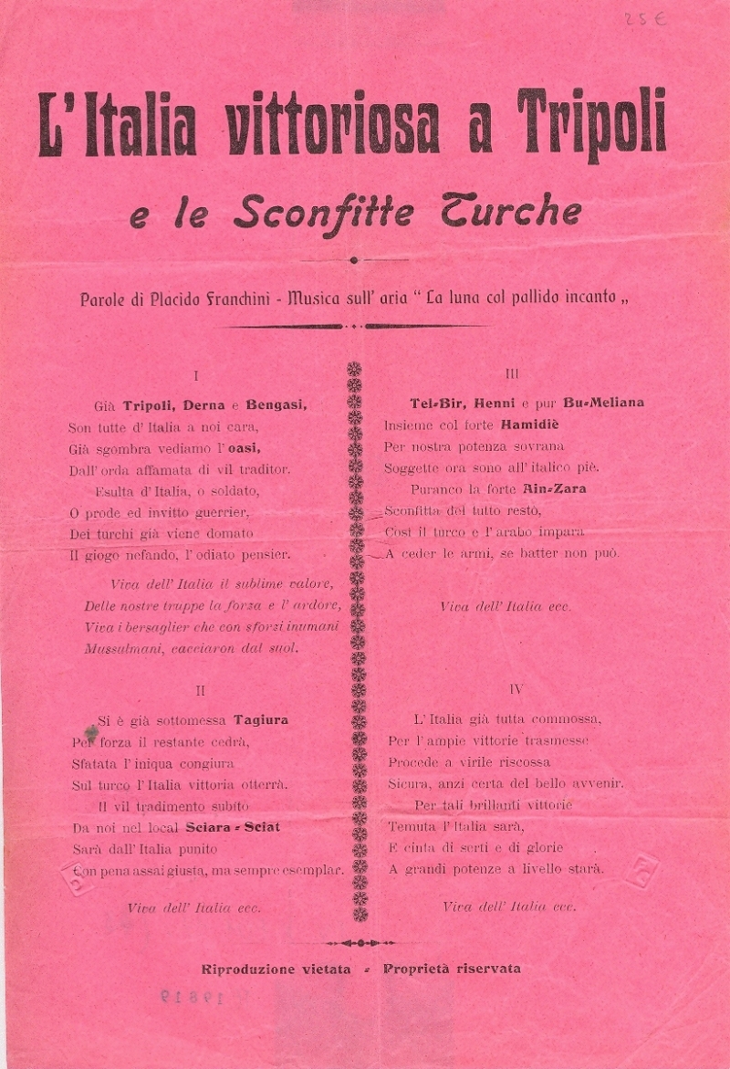 Cover  L'Italia vittoriosa a Tripoli e le sconfitte turche