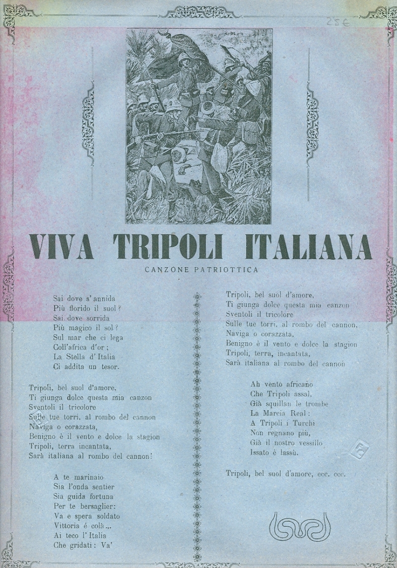 Cover  Viva Tripoli italiana : canzone patriottica