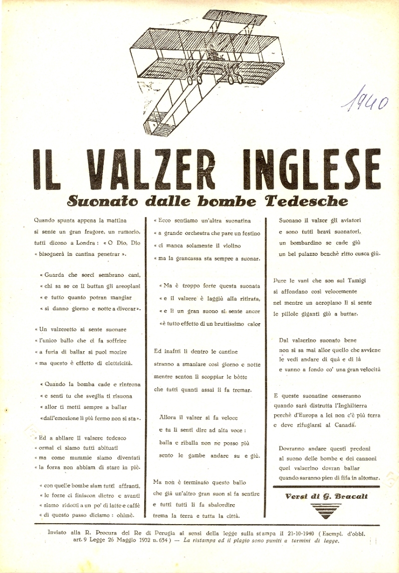 Cover  Il valzer inglese suonato dalle bombe tedesche