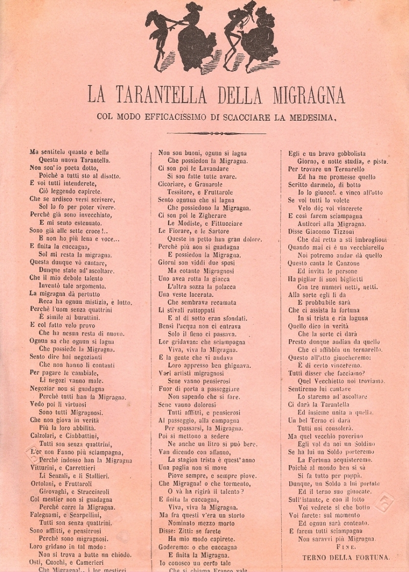 Cover  La tarantella della migragna col modo efficacissimo di scacciare la medesima