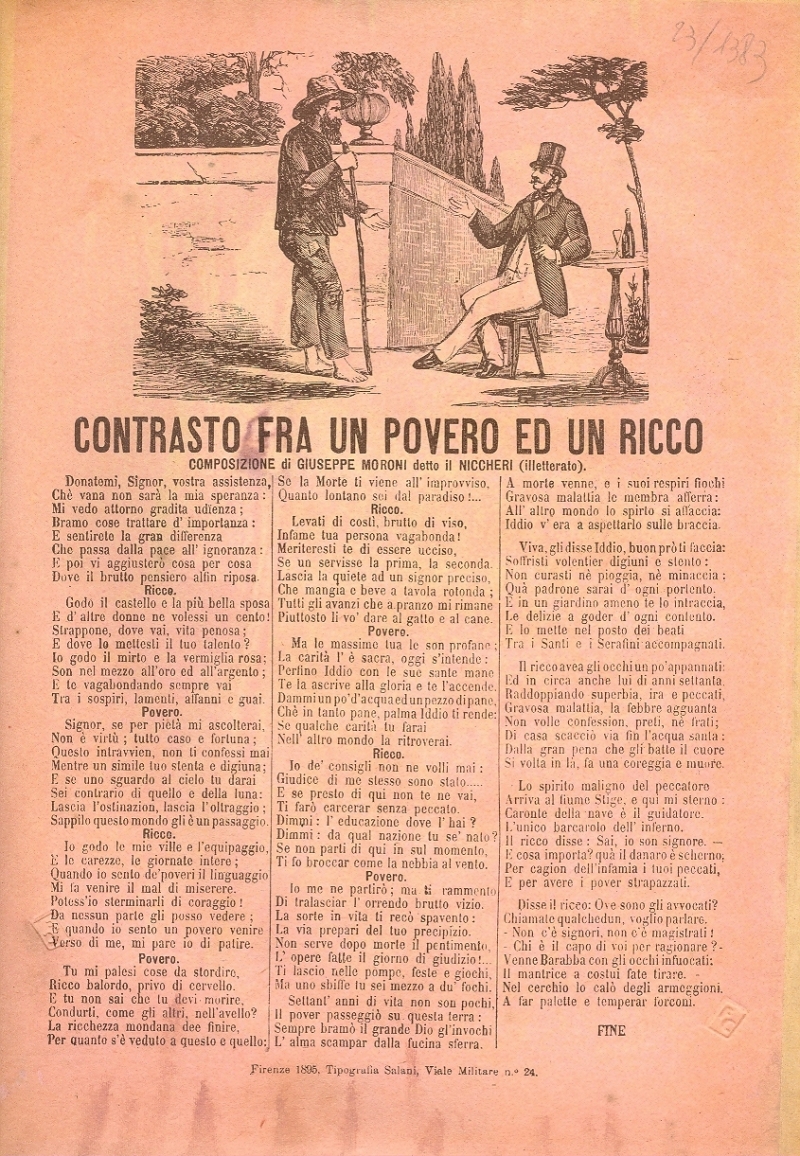Cover  Contrasto fra un povero ed un ricco