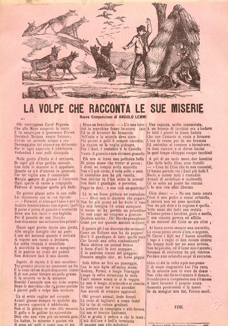 Cover  La volpe che racconta le sue miserie