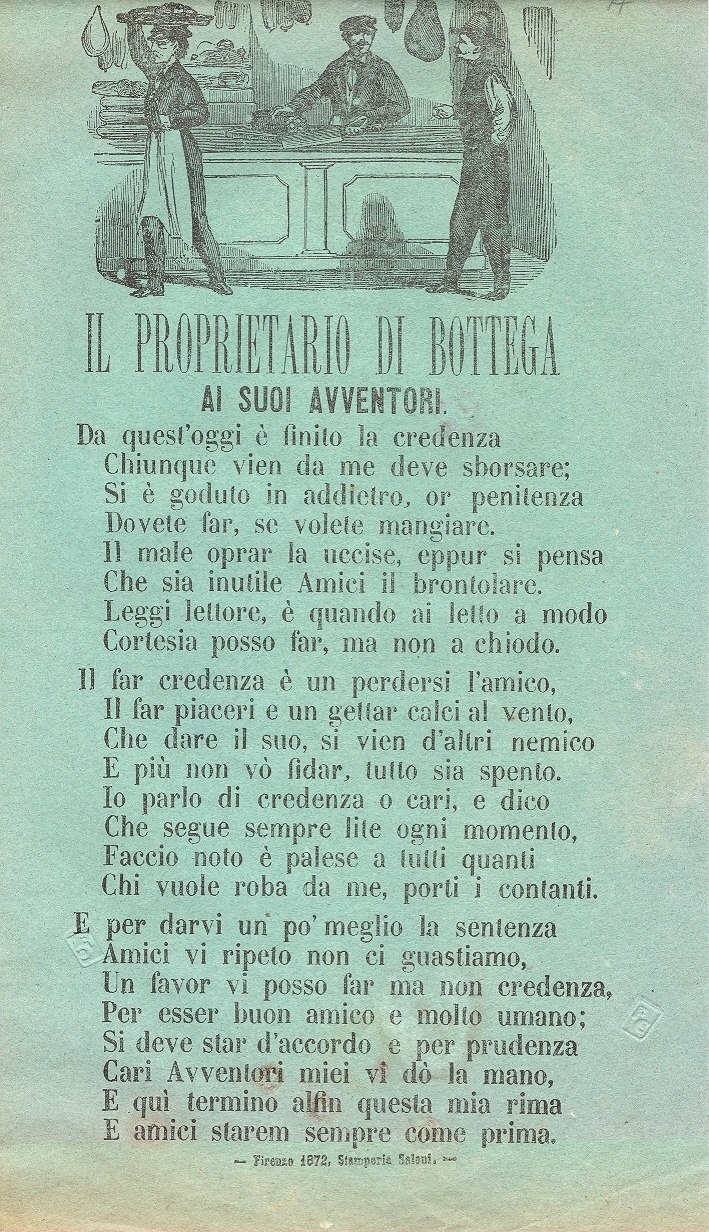 Cover  Il proprietario di bottega ai suoi avventori