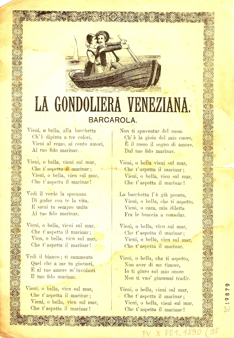 Cover  La gondoliera veneziana. Barcarola