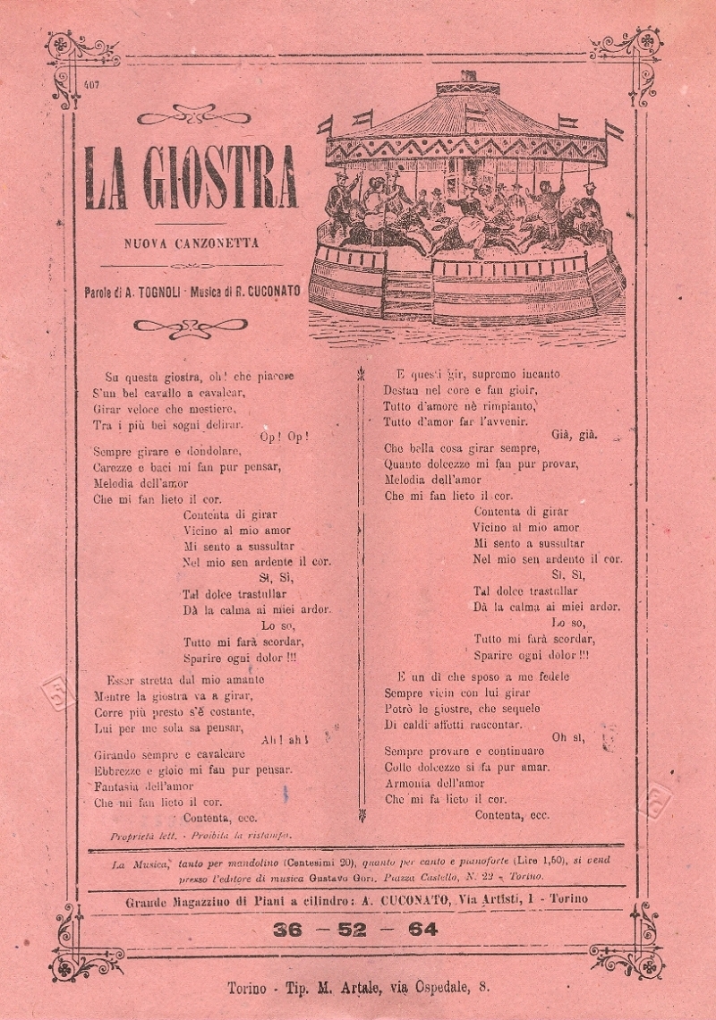 Cover  La giostra : nuova canzonetta