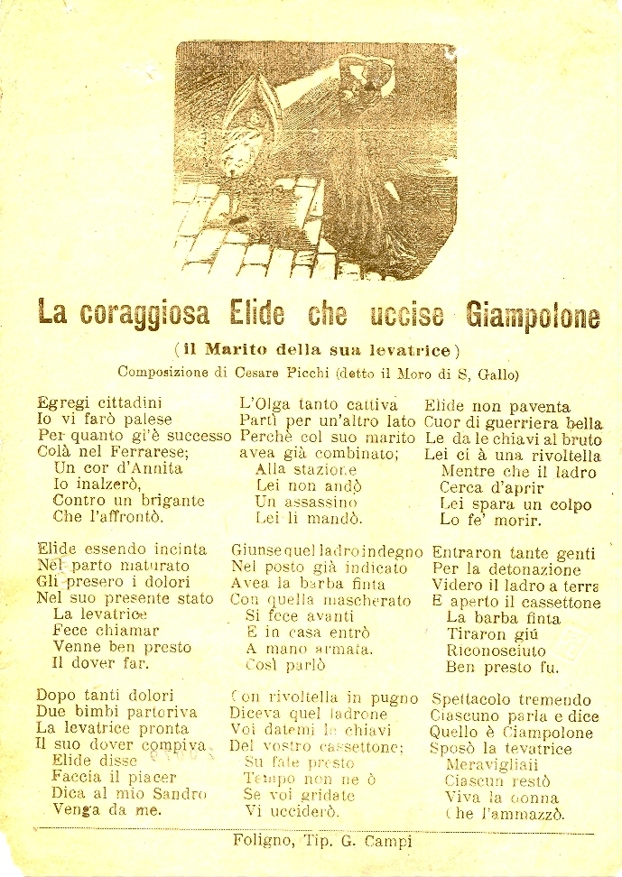 Cover  La coraggiosa Elide che uccise Giampolone (il marito della sua levatrice)