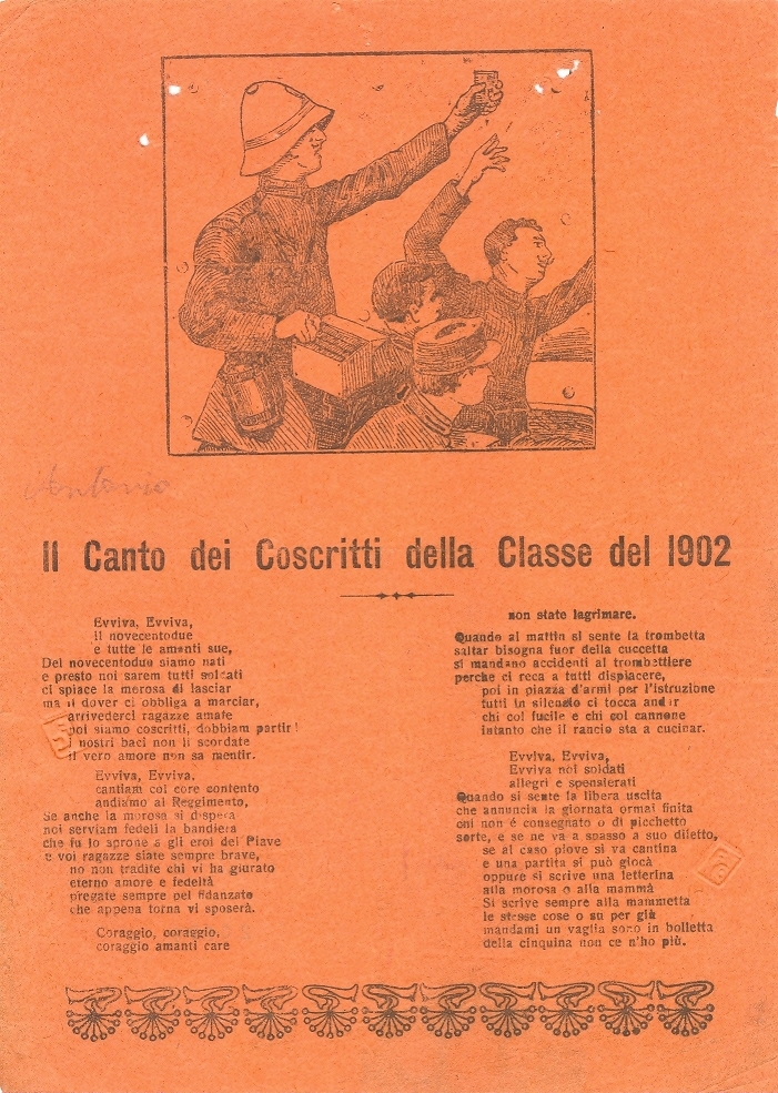 Cover  Il canto dei coscritti della Classe del 1902
