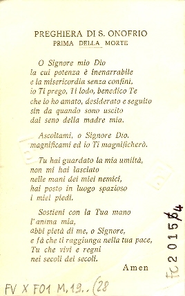 Cover  Preghiera di S.Onofrio prima della morte