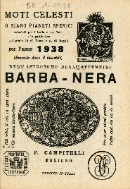 Cover  Moti celesti, o siano Pianeti sferici calcolati per l'Italia, e sue isole e in particolare pel grado 42 di Roma e 41 di Napoli per l'anno 1938 (secondo dopo il bisestile)
