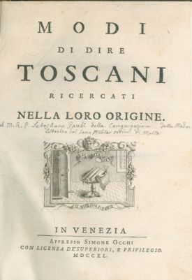 Cover  Modi di dire toscani ricercati nella loro origine