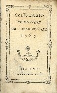 Cover  Calendario piemontese per l'anno volgare ...