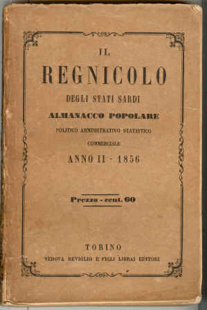 Cover  Il regnicolo degli stati sardi : almanacco popolare politico amministrativo ..