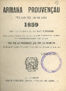 Cover  Armana prouvençau pèr lou bèl an de Diéu : adouba e publica de la man di felibre