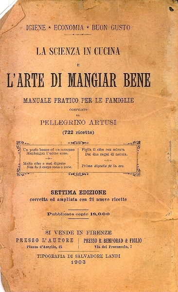 Cover  La scienza in cucina e l'arte di mangiar bene : manuale pratico per le famiglie