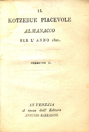 Cover  Il Kotzebue piacevole : almanacco per l'anno ...